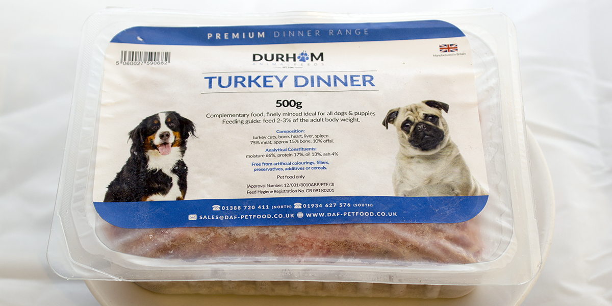 Durham Turkey Dinner 500g Dizzy's Dog Food Deliveries