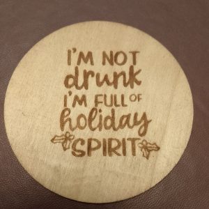 'Holiday Spirit' wooden coaster