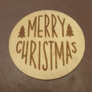 Merry Christmas wooden coaster
