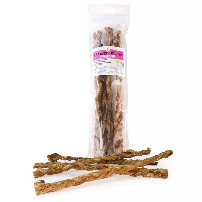 Braided Beef Gullet Chews - Long x 4